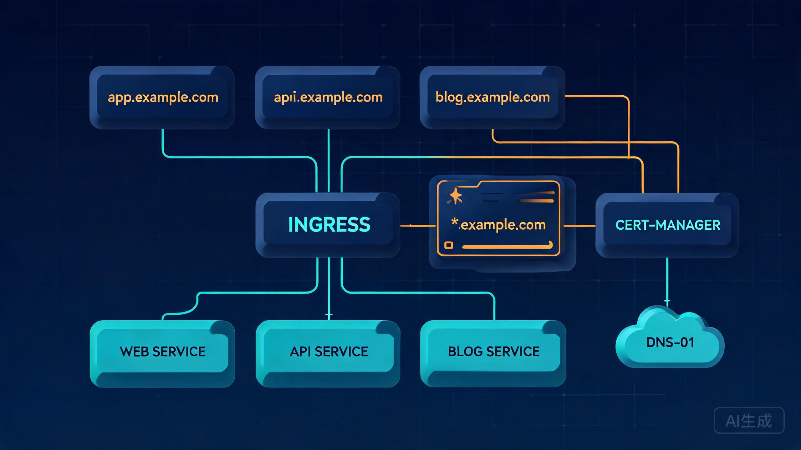 Ingress 二级域名与证书托管实战：Host 路由与通配证书自动化