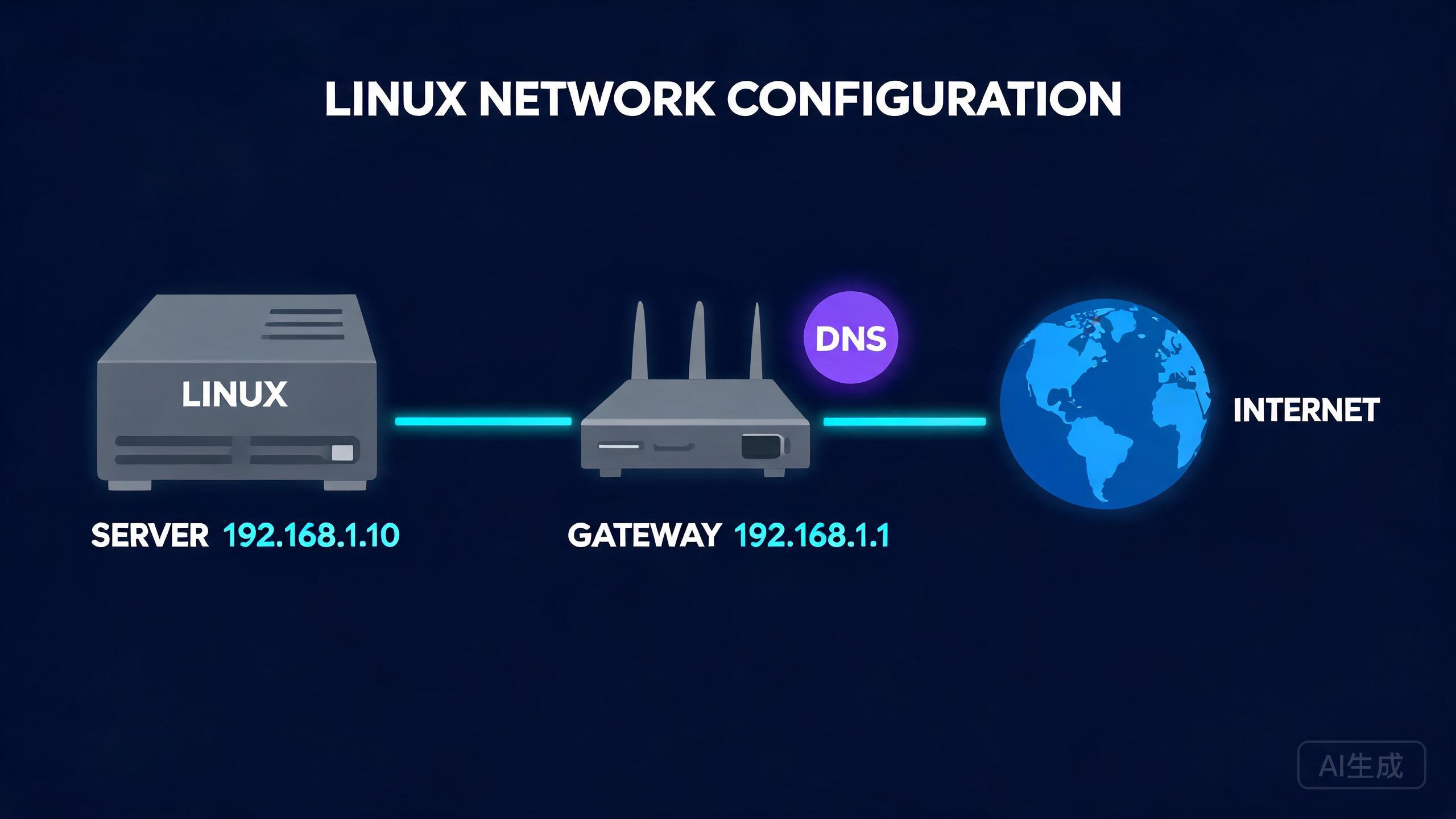 Linux 网络配置完整指南：ip 命令、静态 IP、网关与 DNS 配置实战