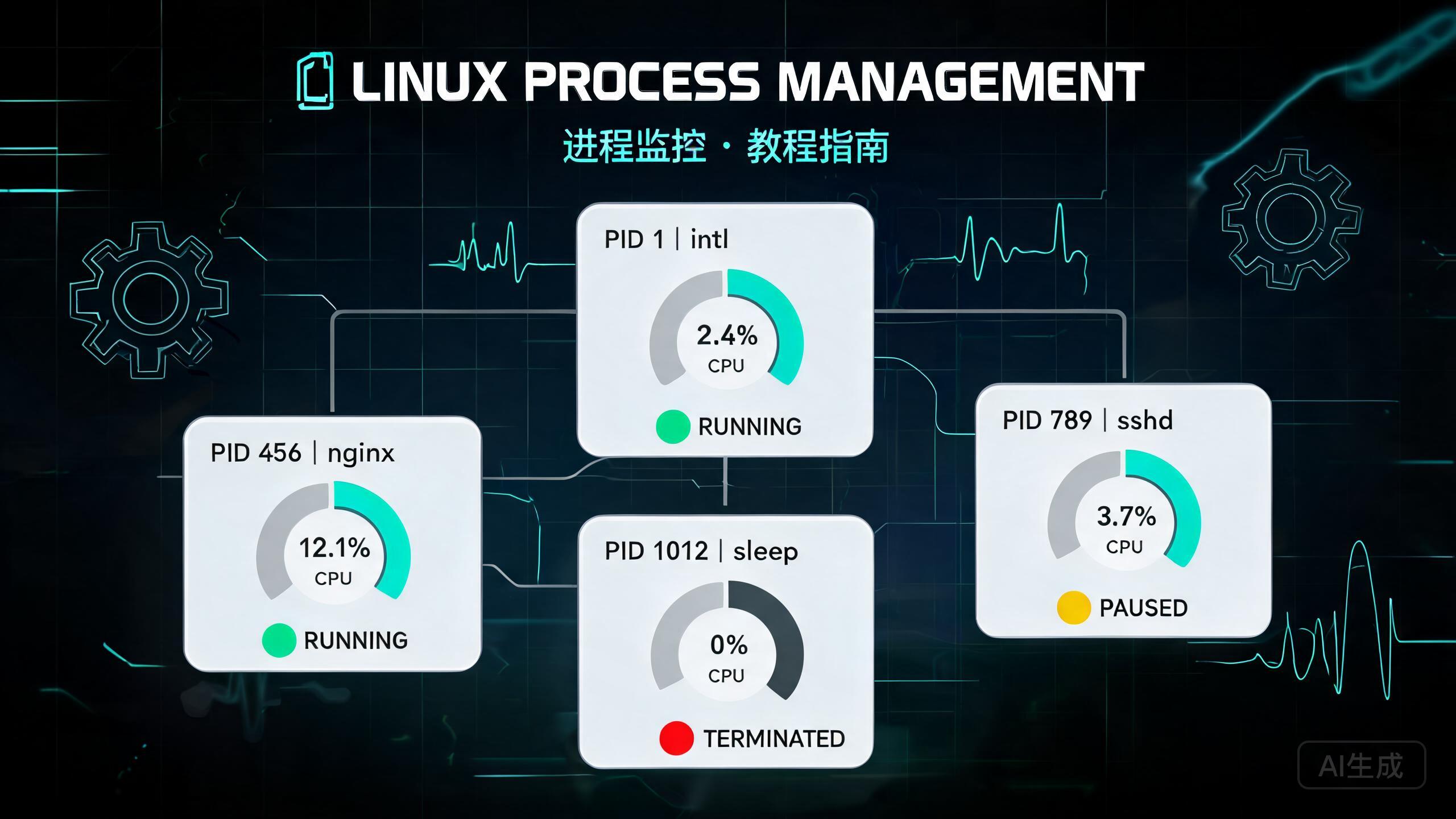 Linux 进程管理实战：ps、top、kill 与 nohup 后台运行