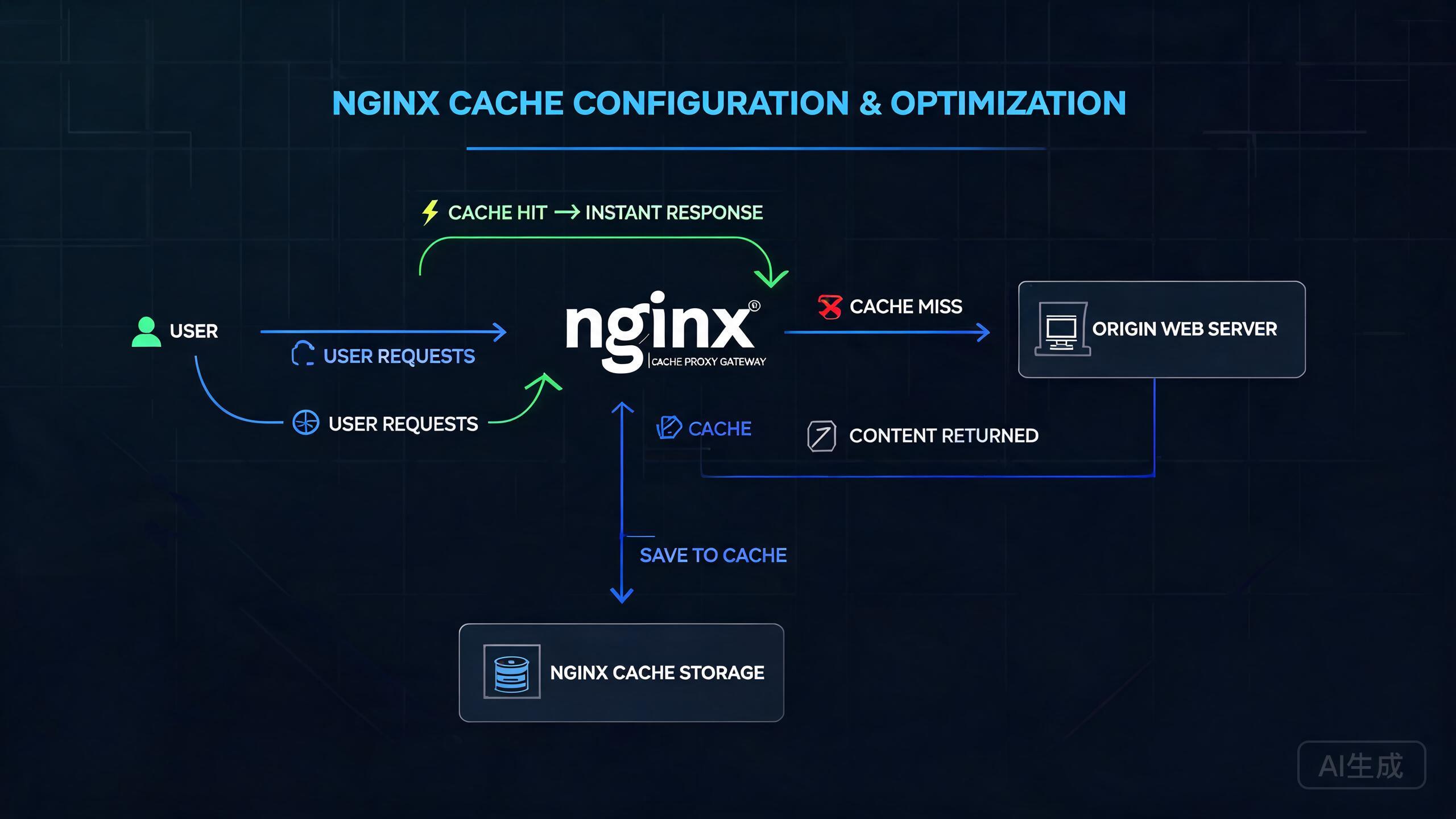 Nginx 缓存配置详解：proxy_cache 页面缓存、缓存清除、命中率调优与防击穿实战