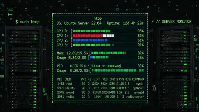 htop 命令详解：Linux 服务器 CPU 内存实时监控与进程管理实战