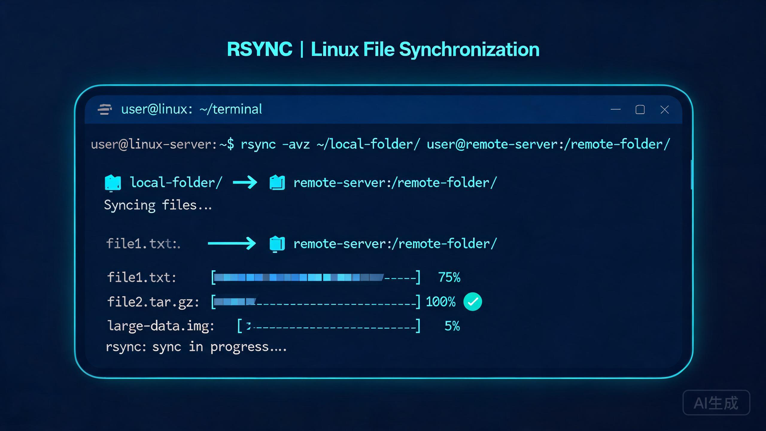 rsync 命令详解与实战：增量同步、断点续传、免密配置与实时备份方案