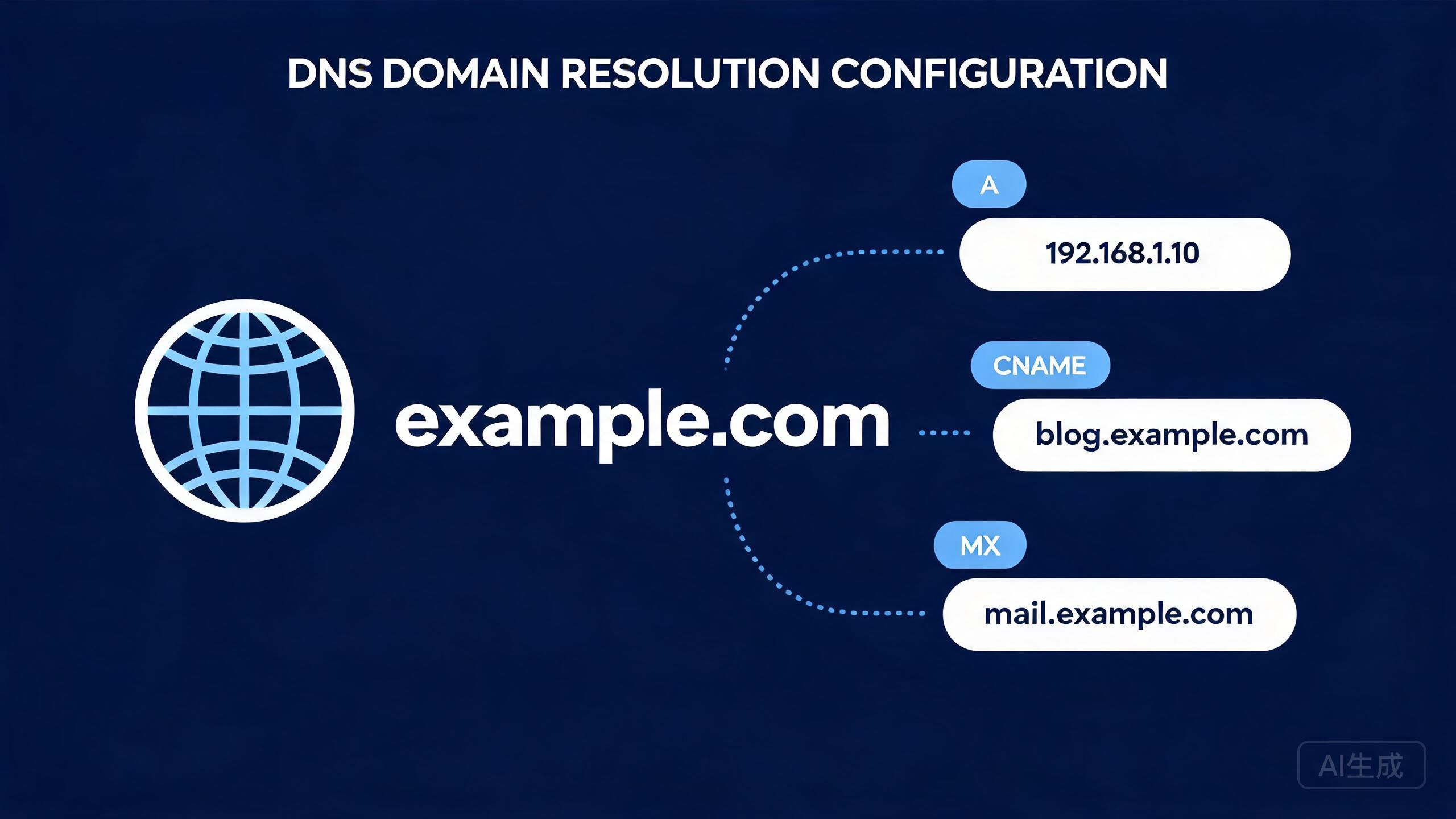 DNS 域名解析配置详解：A记录、CNAME、MX、NS 全搞懂，域名解析不再求人