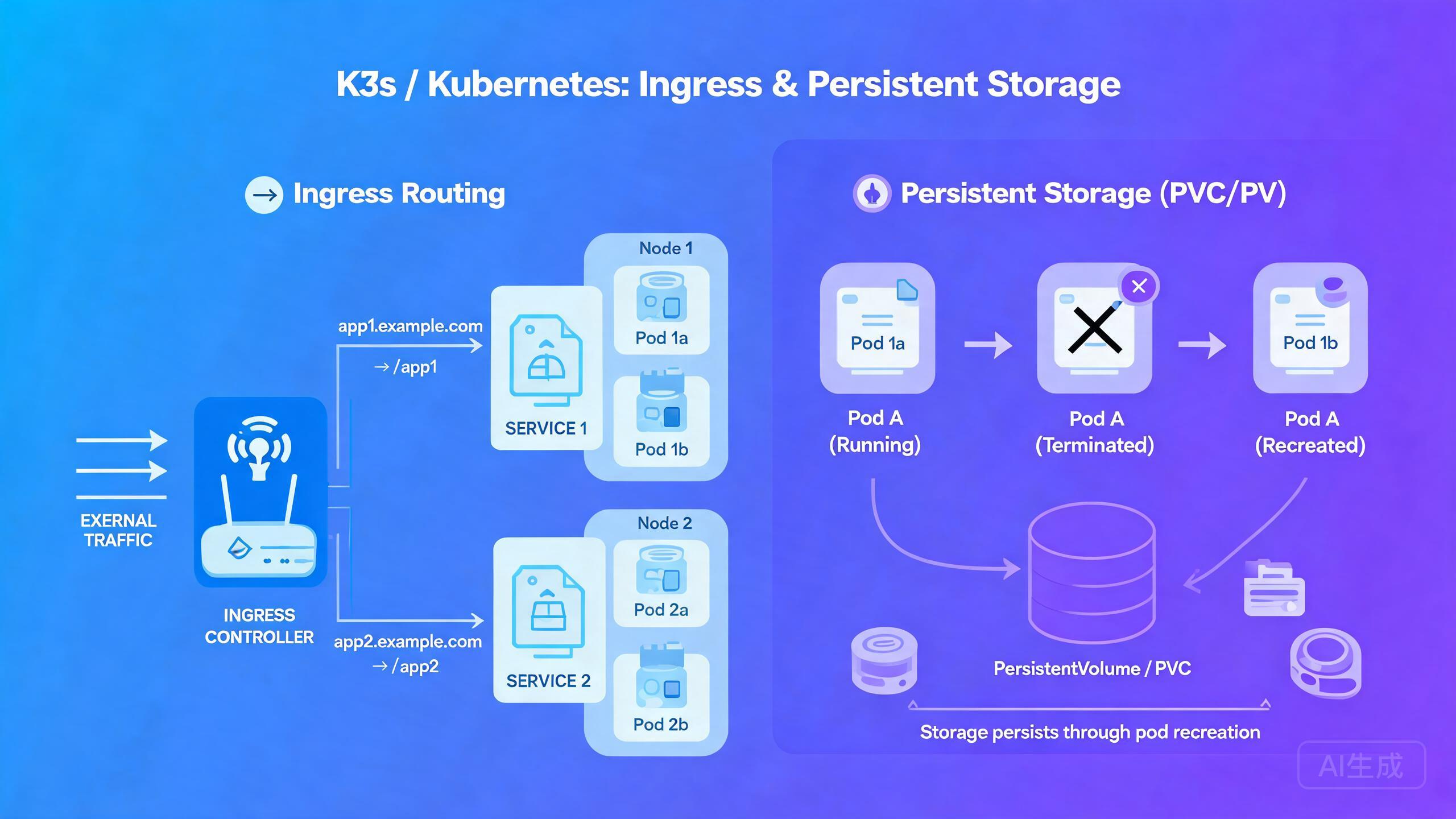 K3s/Kubernetes Ingress 与持久化存储实战：稳定入口加持久数据