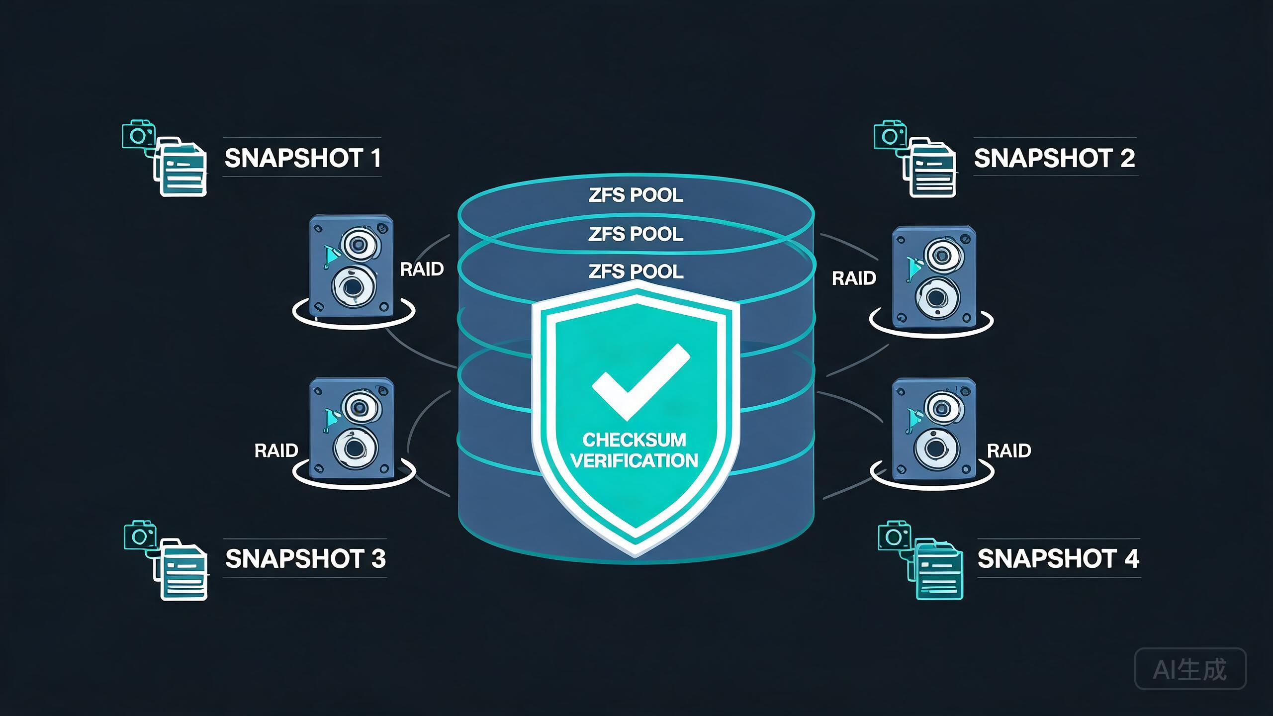 ZFS 存储实战：数据完整性校验、快照与冗余的正确用法