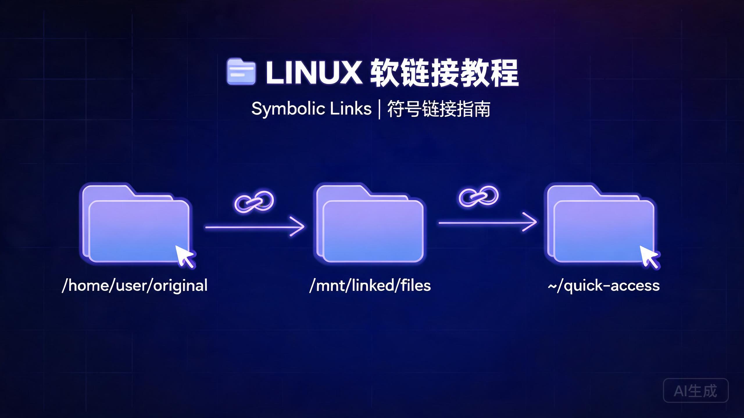 Linux 软链接详解：ln -s 符号链接与硬链接的实战用法