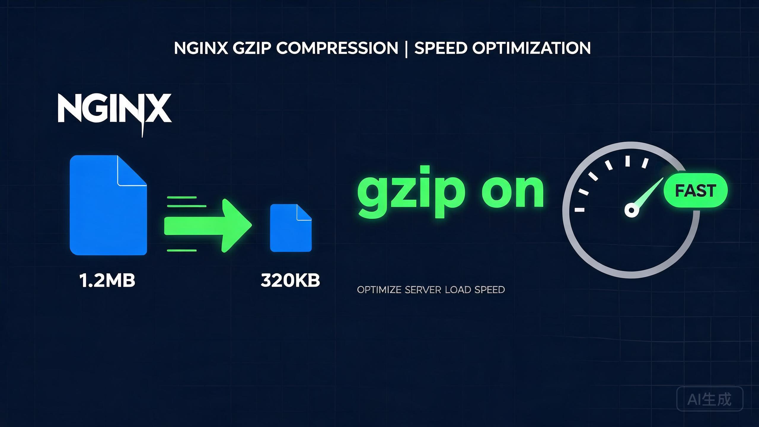 Nginx 开启 Gzip 压缩教程：带宽省一半、首屏秒开，一行配置就提速