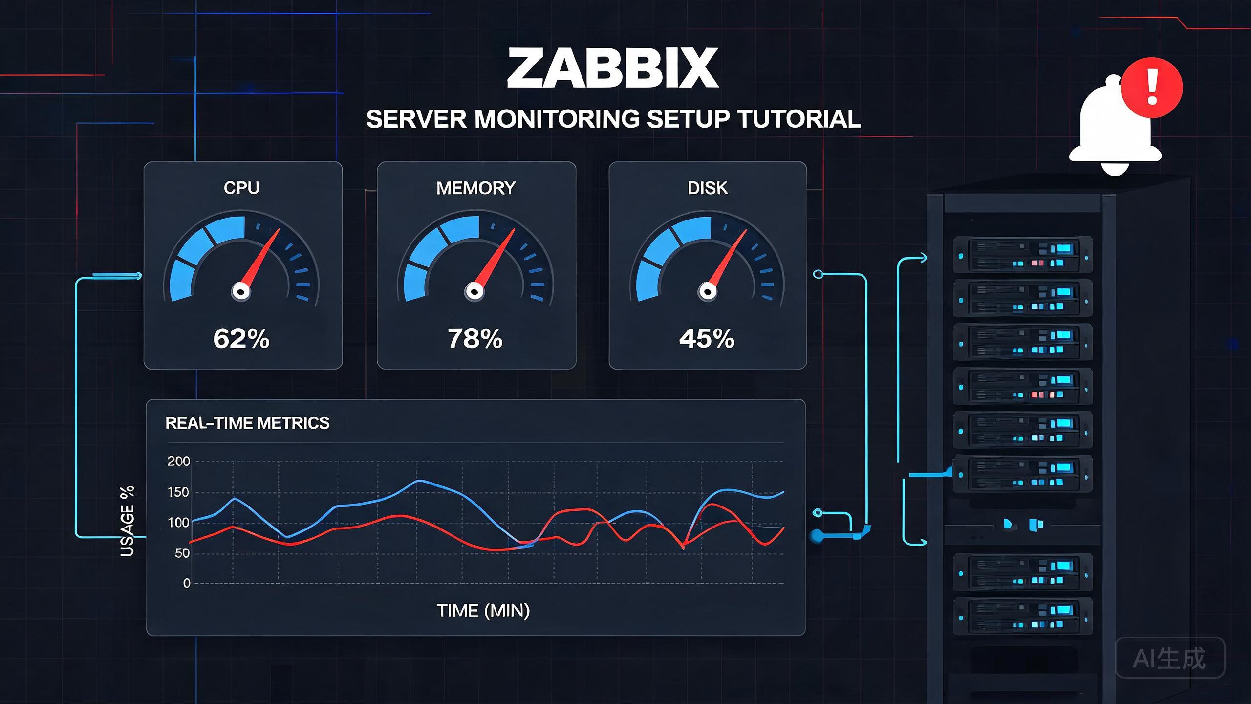 Zabbix 监控搭建实战：Agent 安装、主机接入、CPU/内存/磁盘监控与邮件告警