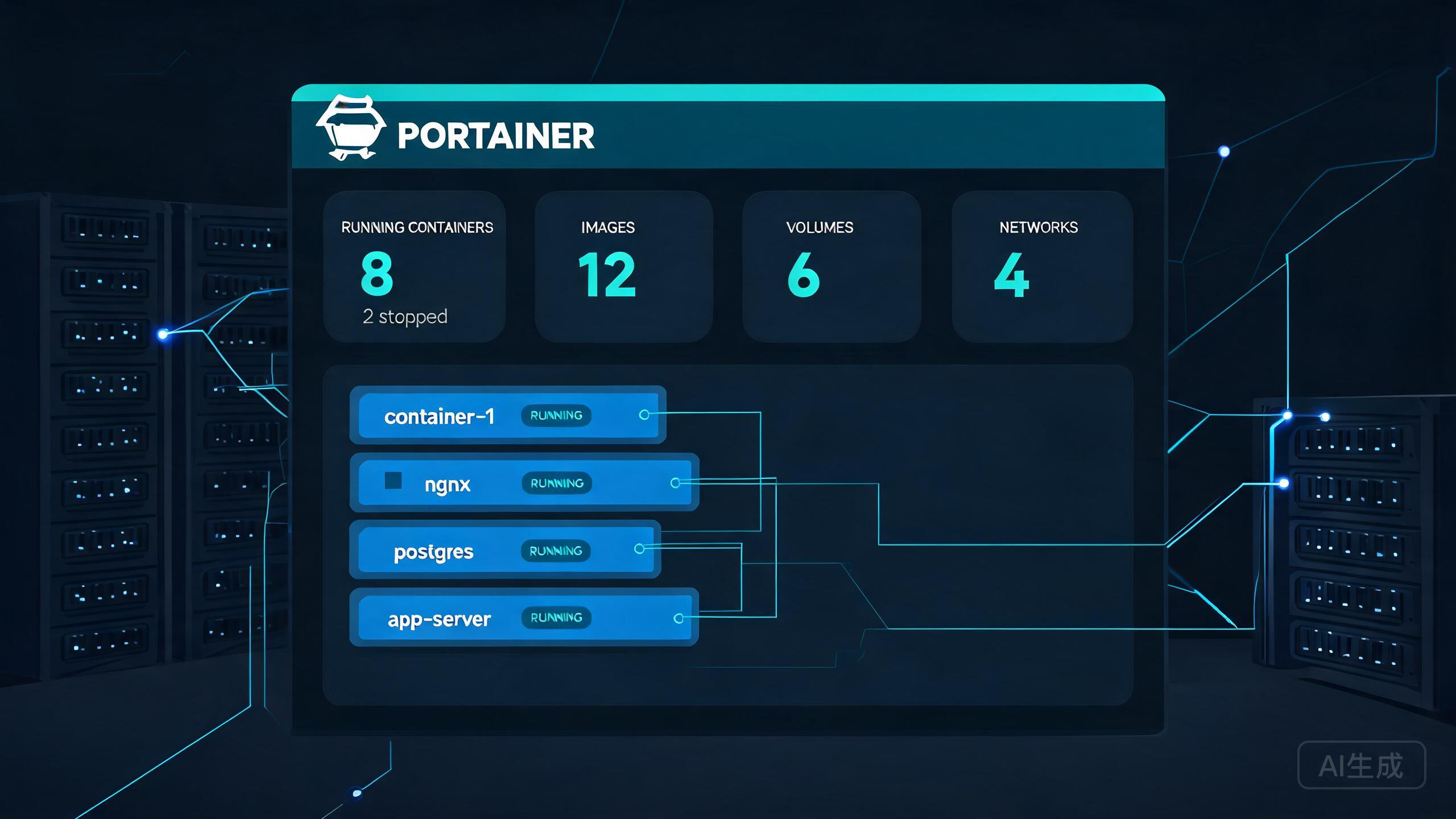 Portainer 安装与使用教程：Docker 可视化管理面板，容器/镜像/网络/日志一屏管完