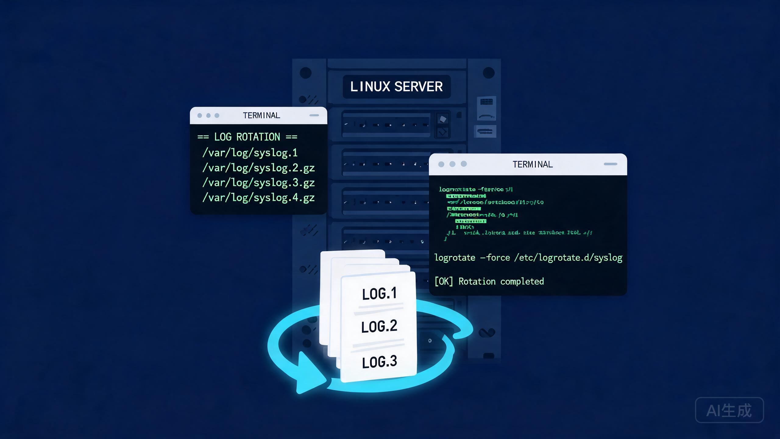 Linux 日志轮转 logrotate 从入门到实战：彻底告别磁盘被日志塞满